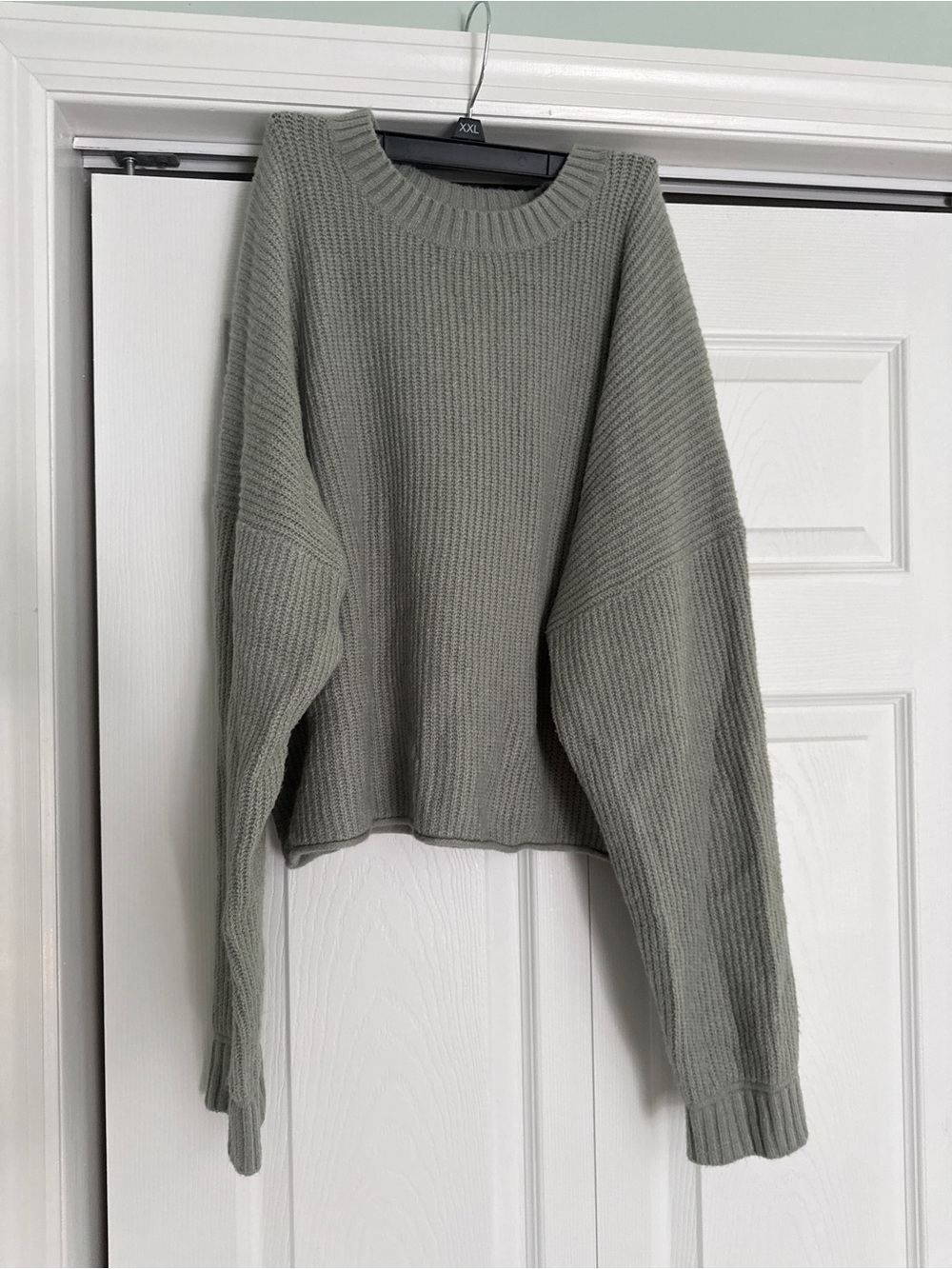Abound Olive-Moss Ribbed Crewneck Sweater
